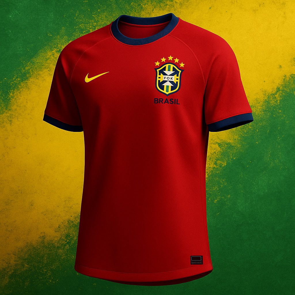 camisa vermelha Brasil