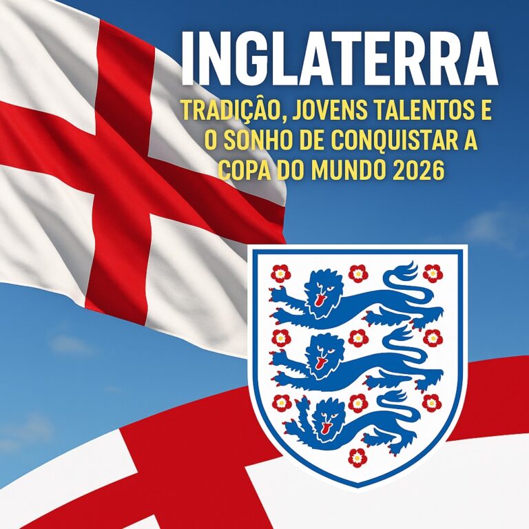 Inglaterra: tradição histórica, nova geração promissora e a ambição de chegar ao topo na Copa do Mundo de 2026
