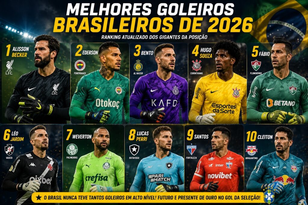 Melhores goleiros brasileiros de 2026 — ranking atualizado dos gigantes da posição