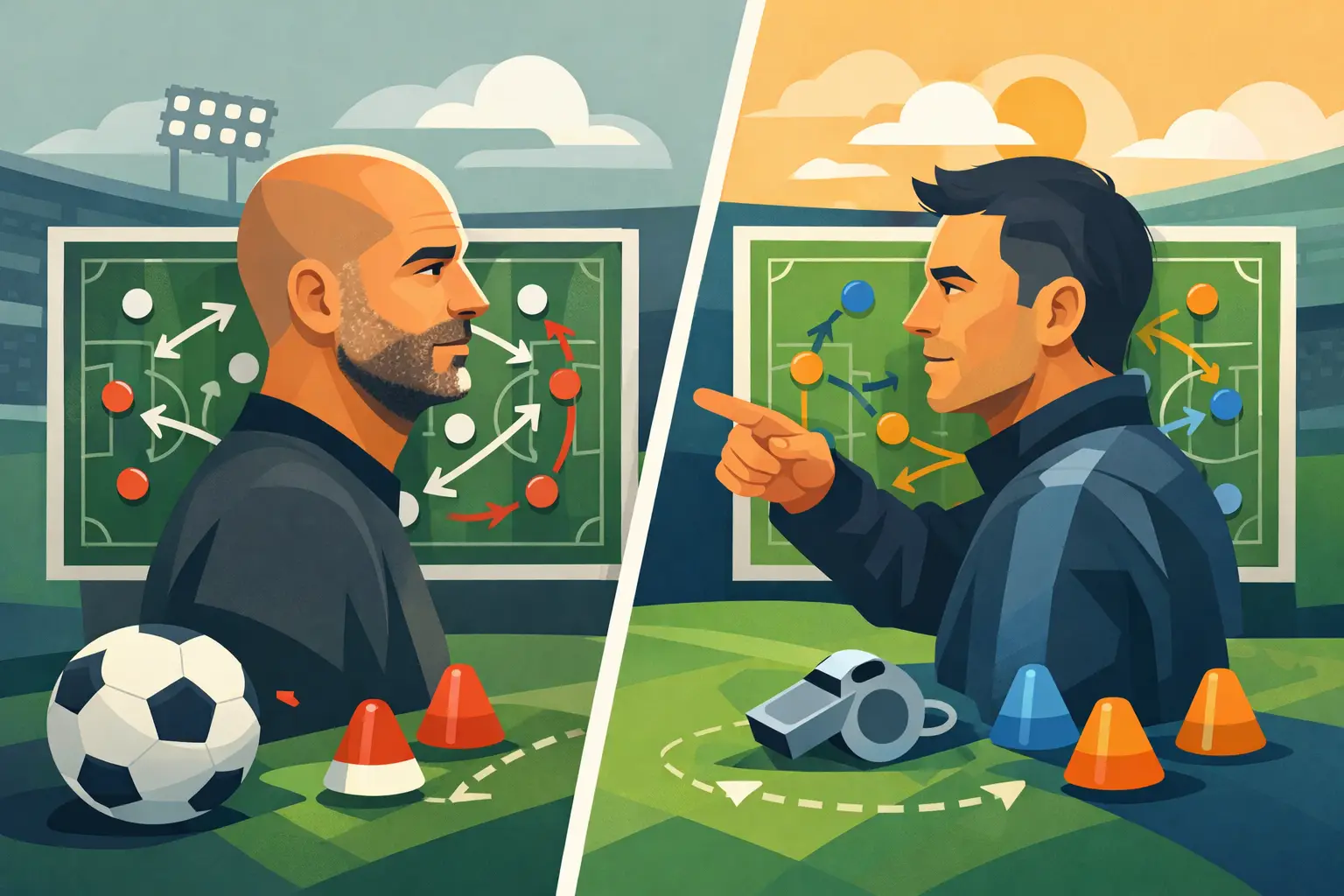 Diferença tática entre Guardiola e Luis Enrique