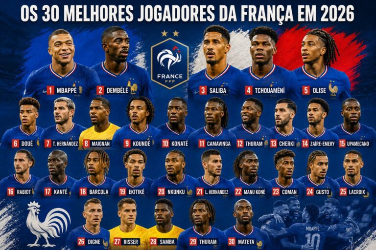 Lista dos 30 Melhores Jogadores da França em 2026
